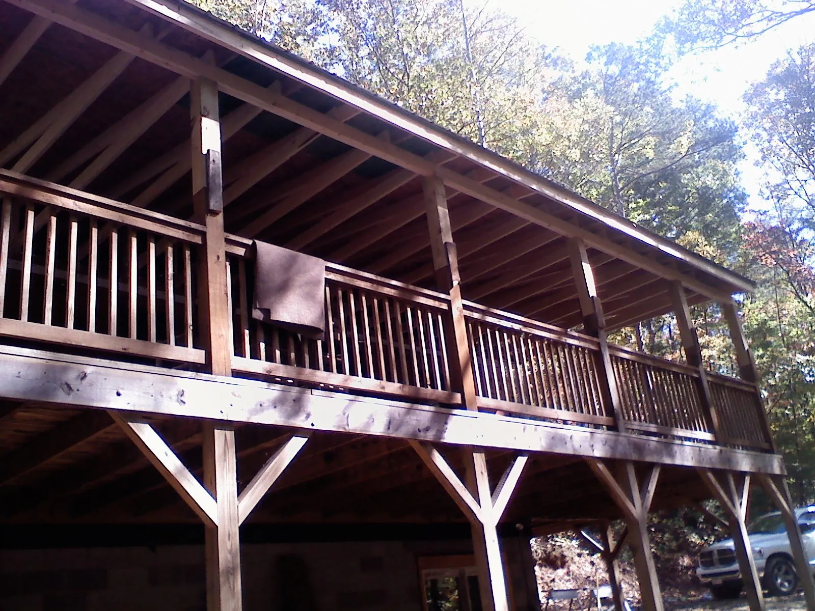 Timber framing under a new elevated porch and deck — Roof Leak Repair in Wye Mills by Roofing Brothers
